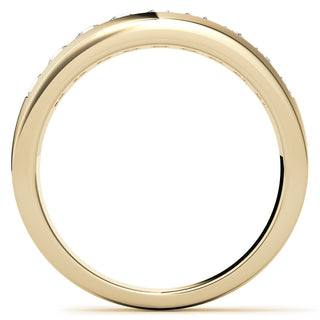 Round Brilliant Halo Moissanite Wedding Band Anniversary full view