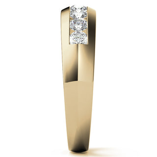 Round Brilliant Halo Moissanite Wedding Band Anniversary front view