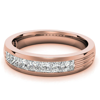 Princess Brilliant Cut Solitaire Moissanite Wedding Band top view