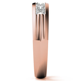 Princess Brilliant Cut Solitaire Moissanite Wedding Band angle view