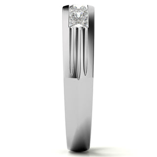 Princess Brilliant Cut Solitaire Moissanite Wedding Band top view