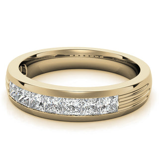 Princess Brilliant Cut Solitaire Moissanite Wedding Band angle view