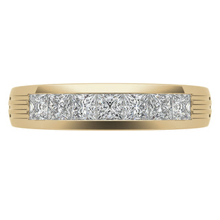Princess Brilliant Cut Solitaire Moissanite Wedding Band band view