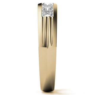 Princess Brilliant Cut Solitaire Moissanite Wedding Band full view