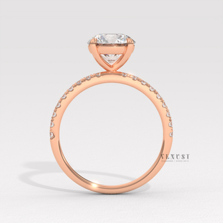 Round moissanite ring for women with bright shine