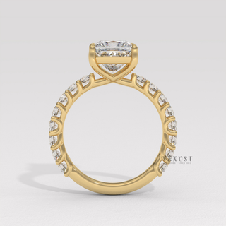 Moissanite princess cut engagement ring with sparkle