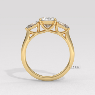 Oval cut moissanite ring for women angled view
