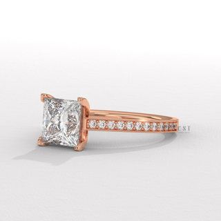 Princess cut ring with elevated center stone