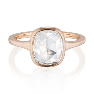 rose cut moissanite ring cushion side profile