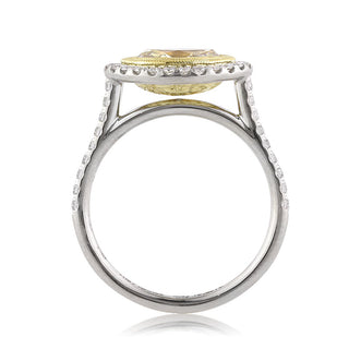 Yellow east west marquise moissanite ring angled sparkle view