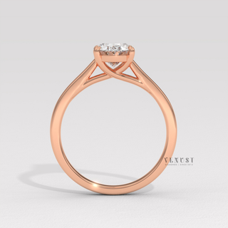 Oval bridal moissanite ring for women  Oval Cathedral detail view 11