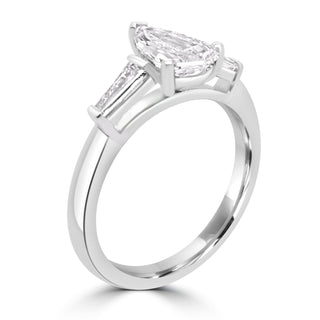 three stone moissanite engagement ring side stone detail
