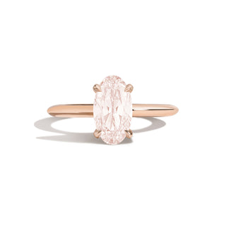 vintage moissanite ring pink solitaire band
