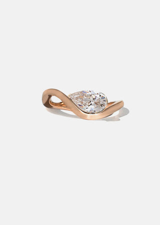1.0ct Pear Diamond Curved Band Engagement Ring With Wedding Band | Bridal Ring Set