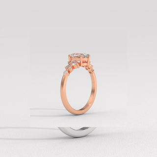 Moissanite rings oval cut with clean center focus