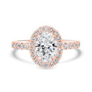 2 CT Oval Cut Moissanite Diamond Halo Engagement Ring 