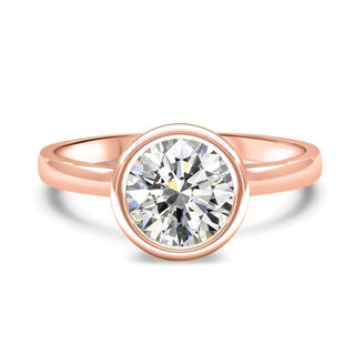 1 CT Round Cut Bezel Solitaire Moissanite Engagement Ring
