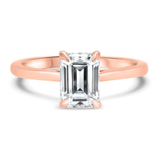 Stunning 1.0ct emerald solitaire moissanite ring top view
