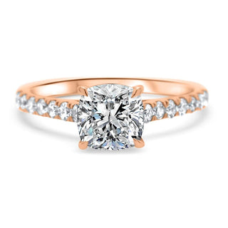 3 CT Cushion Cut Pave Set Moissanite Diamond Engagement Ring
