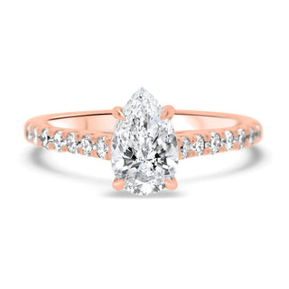 3 CT Pear Cut Pave Set Moissanite Diamond Engagement Ring For Women