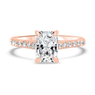 2 CT Radiant Cut Cathedral Set Moissanite Diamond Engagement Ring 