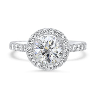 2.5 CT Round Brilliant Cut Halo Moissanite Engagement Ring top view