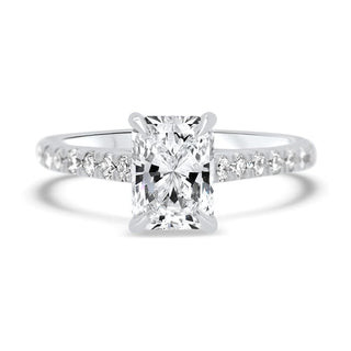 2 CT Radiant Cut Cathedral Set Moissanite Diamond Engagement Ring 