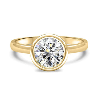 1 CT Round Cut Bezel Solitaire Moissanite Engagement Ring