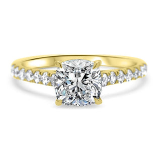 3 CT Cushion Cut Pave Set Moissanite Diamond Engagement Ring