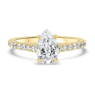 3 CT Pear Cut Pave Set Moissanite Diamond Engagement Ring For Women