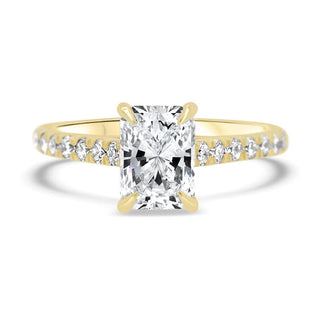2 CT Radiant Cut Cathedral Set Moissanite Diamond Engagement Ring 