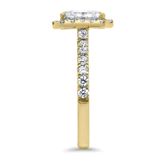 2.0 CT Pear Cut Halo Sparkling Moissanite Engagement Ring on hand