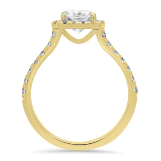 2.5 CT Round Cut Halo Sparkling Moissanite Engagement Ring angle view