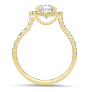 2.5 CT Round Brilliant Cut Halo Moissanite Engagement Ring angle view