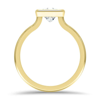 1 CT Princess Cut Moissanite Diamond Bezel Set Engagement Ring