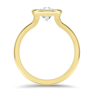 1 CT Round Cut Bezel Solitaire Moissanite Engagement Ring
