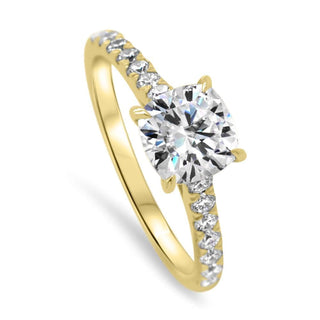 3 CT Cushion Cut Pave Set Moissanite Diamond Engagement Ring