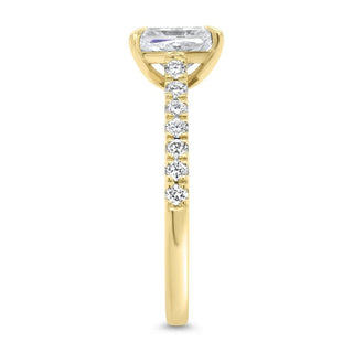 3 CT Emerald Cut Moissanite Diamond Pave Set Wedding Ring For Women