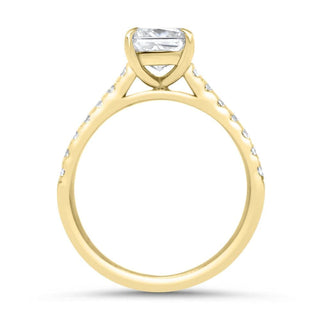 3 CT Emerald Cut Moissanite Diamond Pave Set Wedding Ring For Women