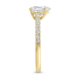 3 CT Pear Cut Pave Set Moissanite Diamond Engagement Ring For Women