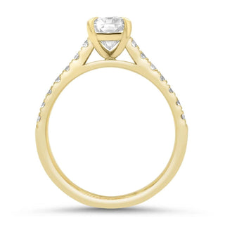 2 CT Radiant Cut Cathedral Set Moissanite Diamond Engagement Ring 