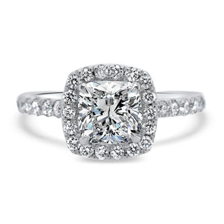2.0 CT Cushion Brilliant Cut Halo Moissanite Engagement Ring on hand