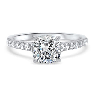 3 CT Cushion Cut Pave Set Moissanite Diamond Engagement Ring