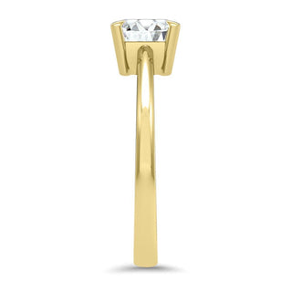 Graceful 1.0ct emerald solitaire moissanite ring side profile view