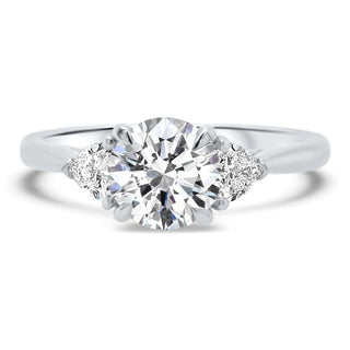 1.0CT Round Cut Moissanite Three Stone Diamond Engagement Ring