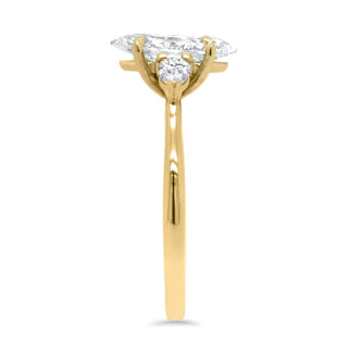 1.0CT Marquise Cut Three Stone Moissanite Diamond Engagement Ring