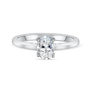 Gorgeous 1.33ct oval solitaire moissanite ring top view