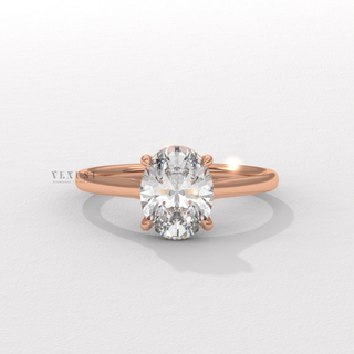 Oval cut moissanite engagement ring with cathedral setting