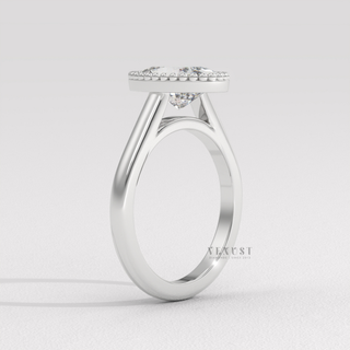 Oval cut ring with bold moissanite center stone