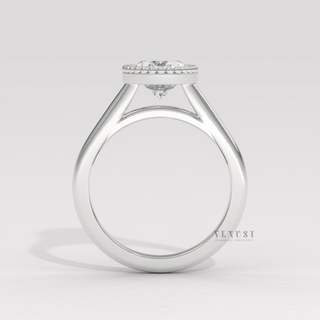 Elegant bold oval moissanite ring detail view
